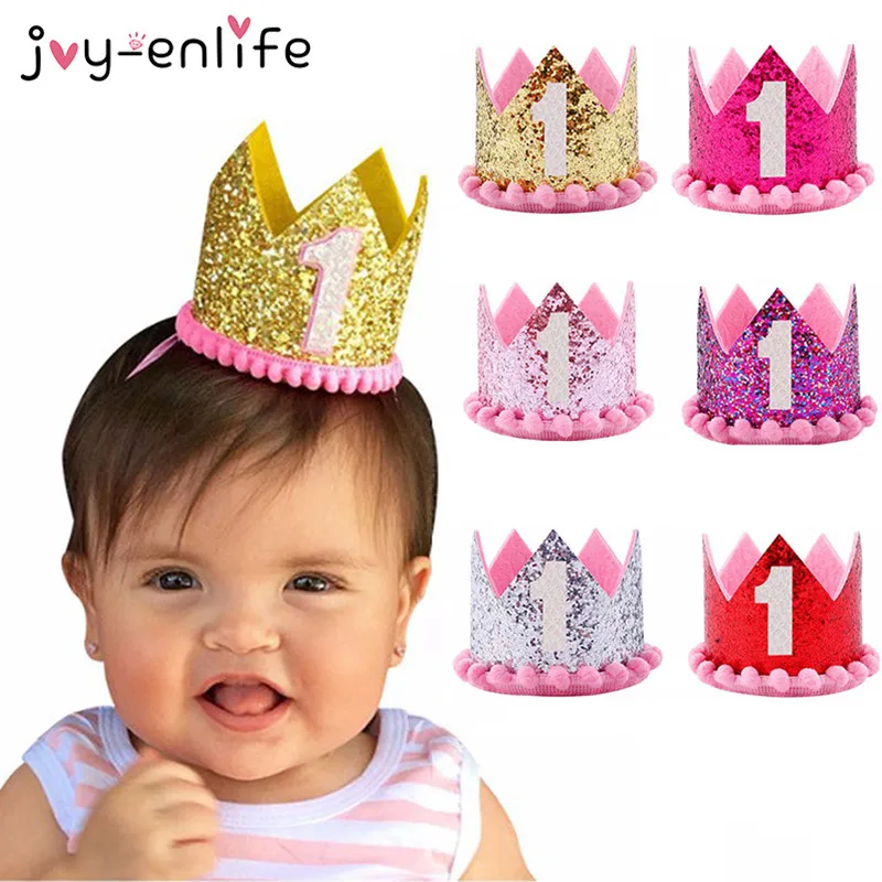 Joy-enlife 1 год, украшение для дня рождения, Детская корона принцессы, 1 день рождения, первый день рождения для мальчиков и девочек, 1 день рождения, детский душ