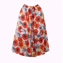 BOHO шифон женское цветочное Джерси Цыганская длинная Макси Длинная Юбка Повседневная солнце Повседневная Высокая талия свободные юбки костюм для отдыха