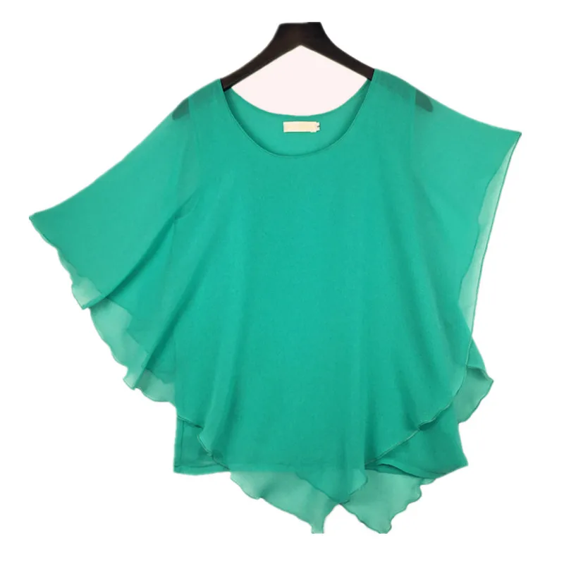 Женская шифоновая блузка с рукавом летучая мышь размеры до 6XL|chiffon shirt|blouses pluscasual