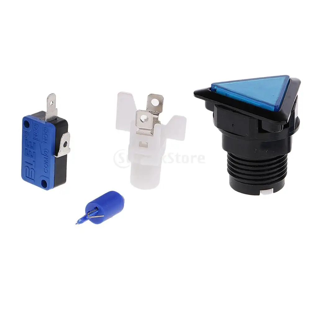 Triangle Arcade Game Machine Push Button with 12V led lamp illuminated 3.9x3.9cm
