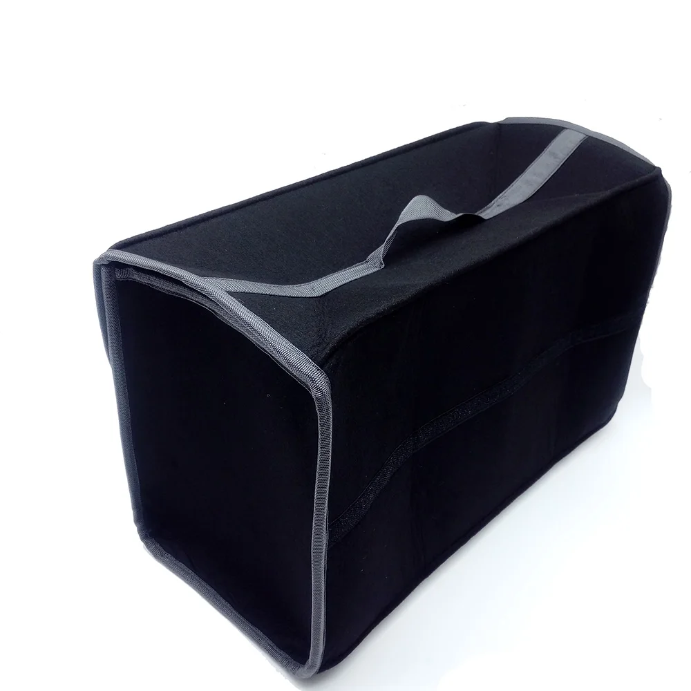 [Обновление] темно-серый фетровый мягкий на ощупь автомобильный органайзер для багажника, сумка для хранения, коробка для автомобиля, заднего багажника, для хранения, большое пространство