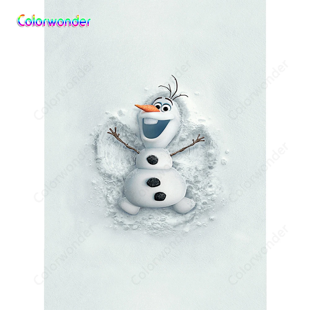 妖精物語世界写真撮影の背景白雪だるまオレンジニンジン鼻オラフ雪の背景で演奏ベビーシャワー 背景 Aliexpress