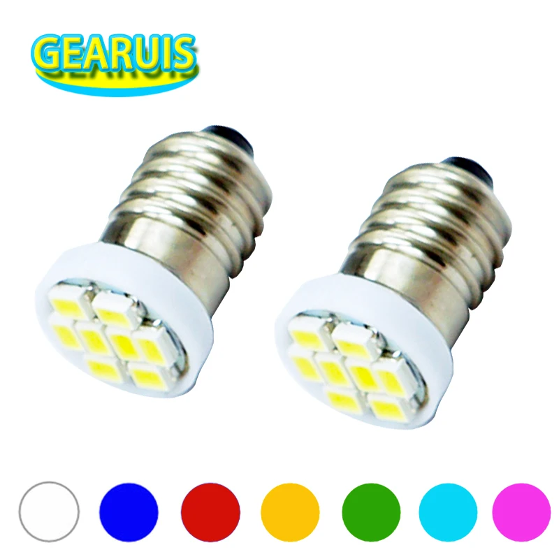 

Бесплатная доставка, оптовая продажа, 100X E10 1449 светодиодный 8 SMD 428 8SMD 1206 светильник DC12v 8SMD 1w, основание с винтом