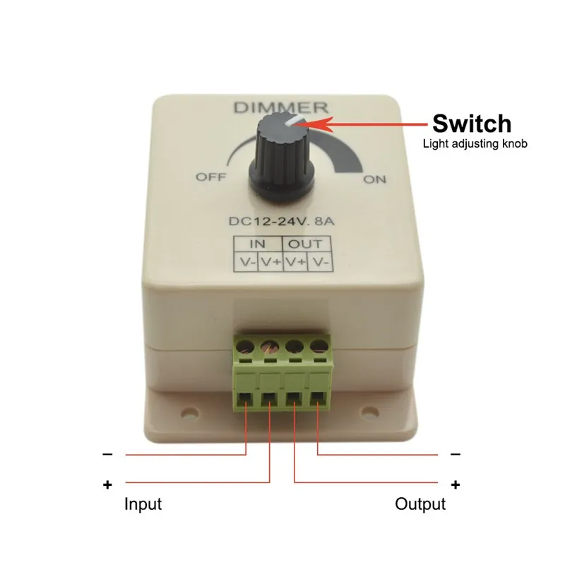 12V 24V светодиодный диммер переключатель 8A Напряжение регулятор регулируемый turbo boost контроллер для Светодиодные ленты светильник