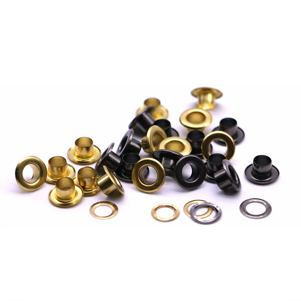 50sets/pack(iner diameter)4|5|6mm brass plane eyelets scrapbooking Silver, black, gold, Brown eyelets Garment accessories Q-12