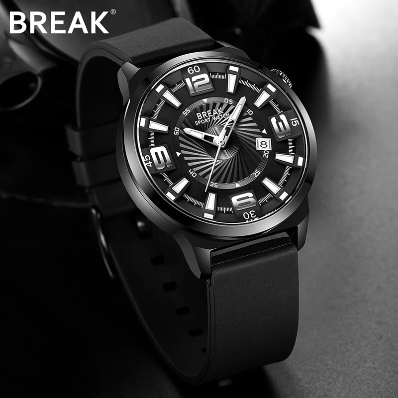 Buy BREAK Men Top Luxury Brand Rubber Band Fashion Casual Analog Quartz Sports