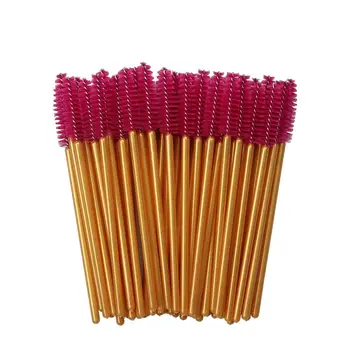 

500pcs Eyelash brushes Makeup Brushes Tools Disposable Mascara Wands Eye Lashes Brush Gold stick Eyelash Applicator Tool