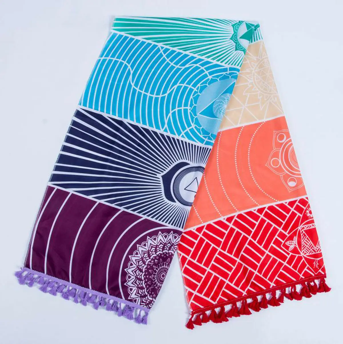 Polyester Bohemia Wall Hanging India Mandala Blanket 7Chakra Colored Tapestry Rainbow Stripes Travel Summer Beach Yoga Mat yoga mat yoga fitness equipment