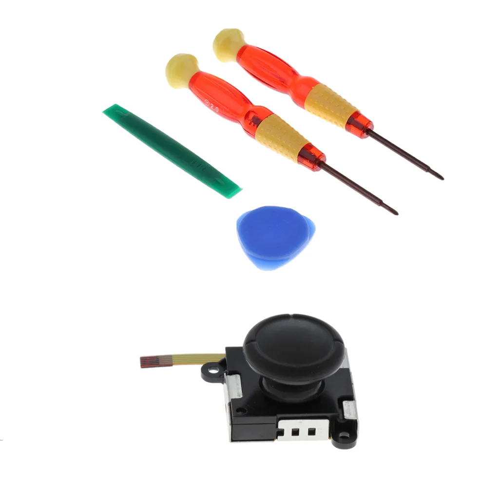 L/R Analog Sensor Joypad Joystick Rocker Controller Button Repair Part with Green Prying Tool for Nintendo Switch Joy-con