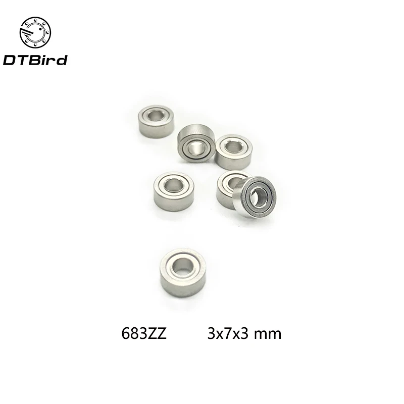 

100pcs/lot 683ZZ 683-2Z 683 3mm Miniature Deep Groove Ball Bearings 3 x 7 x 3mm