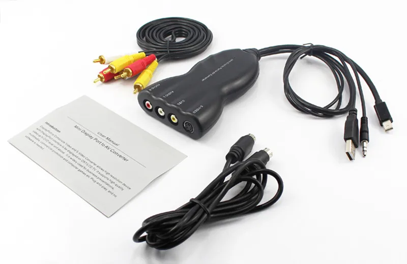 TMini Display Port DP to VideoS-Video Converte Adapter Audio In-Out,Female Connector,NTSC,USB Power,For CRTLCD TV Free Shipping (6)