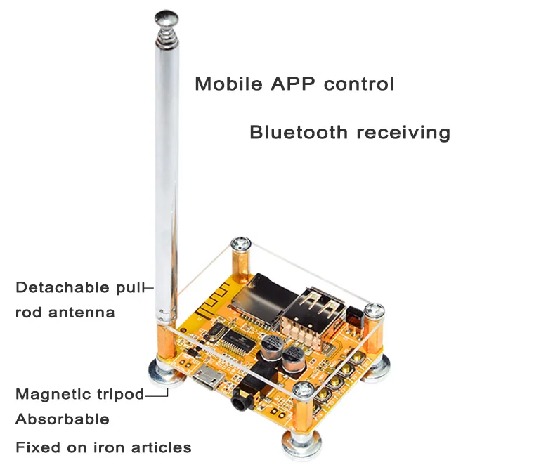 DIY Bluetooth 4,2 беспроводной аудио приемник доска стерео звуковой модуль 5 в с функцией управления мобильным приложением и громкой связи