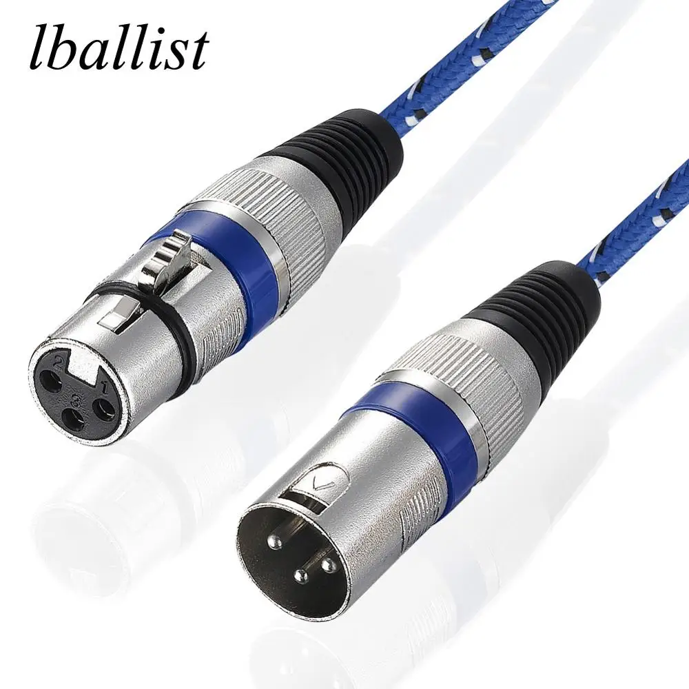 Lballist 3Pin jack нейлоновый плетеный кабель XLR удлинитель для микрофона 1 м 8 3 5 10 15 20