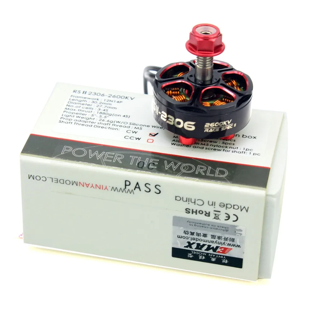 4 шт./компл. Emax rsii 2306 бесщеточный двигатель 2-6S Lipo 1600KV 1700KV 1900KV 2400KV 2600kv двигатель CCW для дистанционно управляемого гоночного дрона с видом от первого лица