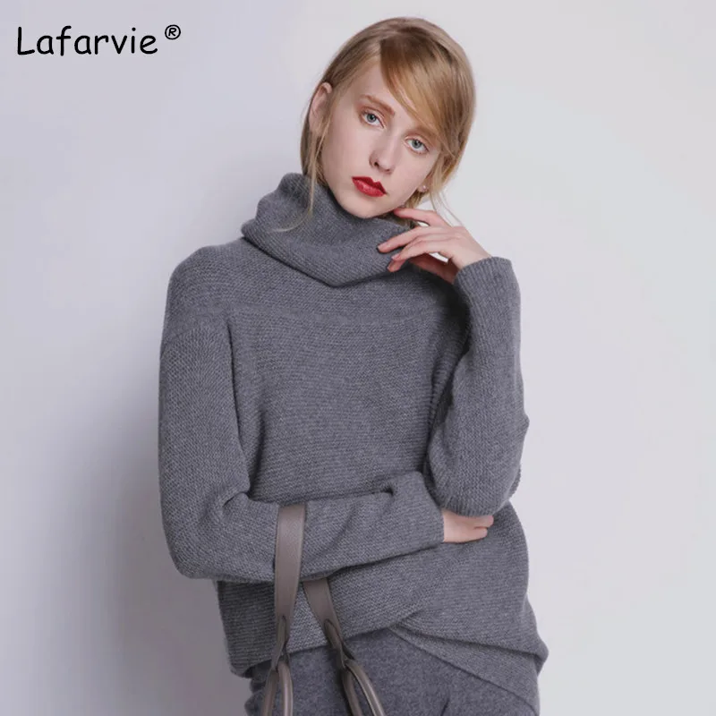 Lafarvie Loose Turtleneck Autumn Winter Sweater Women Thick Warm Pullover and Sweater Soft Long Sleeves Jumper Femme Pull 4Color