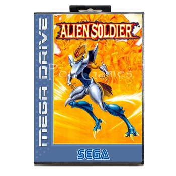 

Alien Soldier with Box with Box for 16 bit Sega MD Game Card for Mega Drive for Genesis Video Console