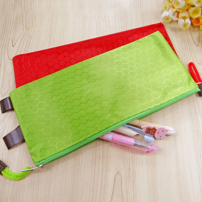 

Office Stationery Multicolored Student Zipper Document Bag Football Pattern Oxford Cloth Pencil Bag Factory Direct Sales
