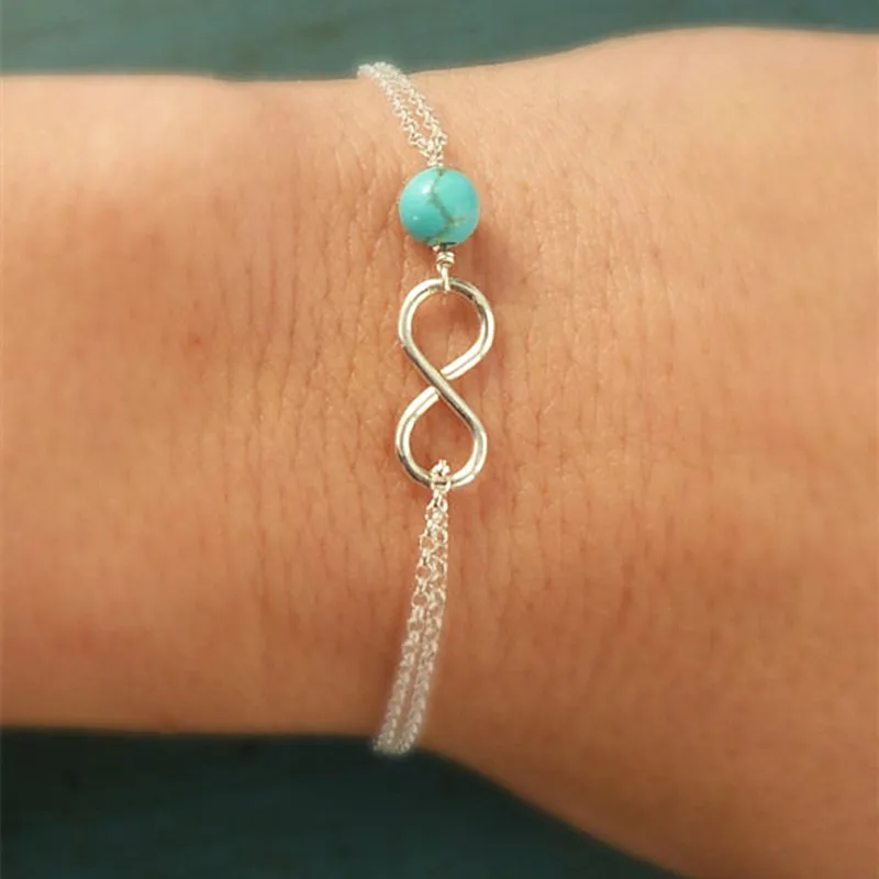 SL1018-pulseras-mujer-Women-Bracelets-Double-Chain-Beads-Infinity-Minimalist-Jewelry-Summer-Beach-Boho-Bracelet-Dainty