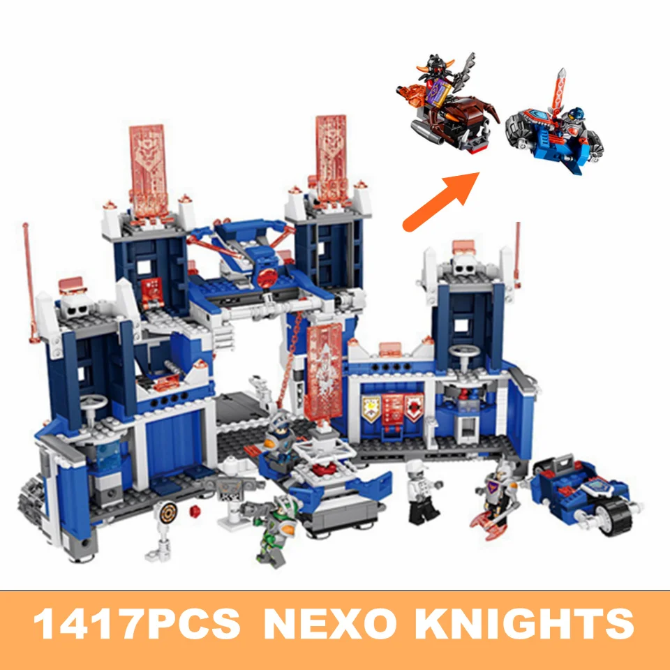 

1417pcs Model Building Blocks Compatile Legoe Nexoe Knights Mobile Fortress Ninja figures Knights Bricks Toys for Children Gift