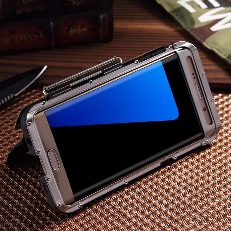 Камуфляж Нержавеющая сталь флип чехол «Железный человек» для Samsung Galaxy S7 Edge g9350 G9300 чехол телефона защитный чехол кожаный чехол