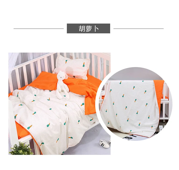 Домашнего текстиля для маленьких мальчиков девочек кроватки хлопок Постельное белье 1 пододеяльник 1 Flatsheet 1 наволочки для 0,6 м кровать