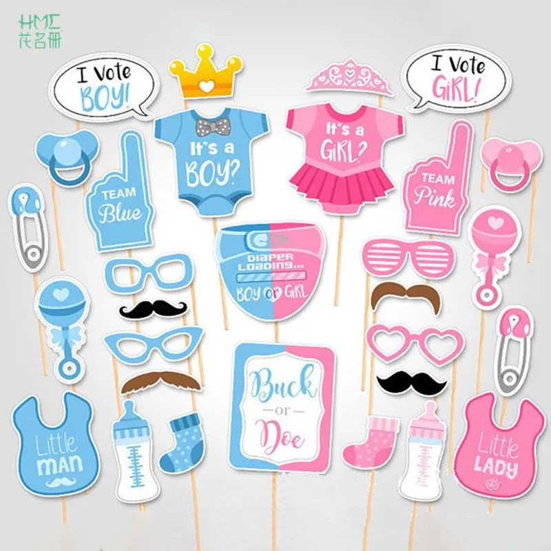 25 30pcs Baby Shower Photo Booth Props Its a Boy Girl Favors Party