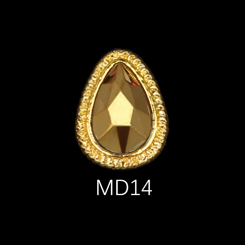 8X11 мм падение дизайн 3D сплав для дизайна ногтей Стразы Золотая основа 20/50 шт нейл-арта украшения для ногтей металла ювелирных украшений Hand-Made подвески - Цвет: MD14
