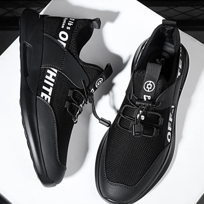 Mesh Men Casual Shoes Slip-On Black Men Shoes Light Comfortable Breathable Walking Mans Footwear Soft Adult Male Flats Sneakers