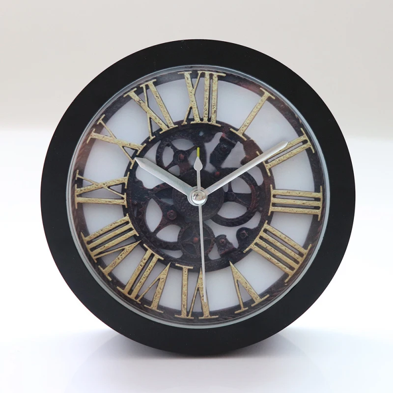 

Aimecor Retro Mechanical Desk Clock Roman Numerals despertador Silent Sweep Classic Digital Watch White/Black Clock