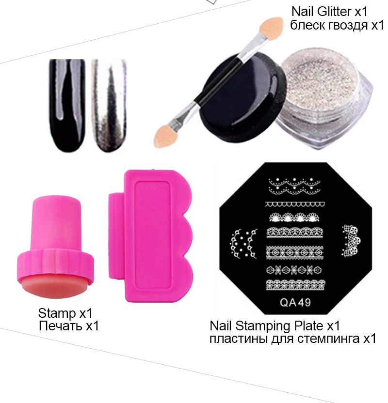 Gel Varnishes Set With LED Lamp Everything For New Learner UV Nails Polish Art Manicure Kits Include 34 PCS 8