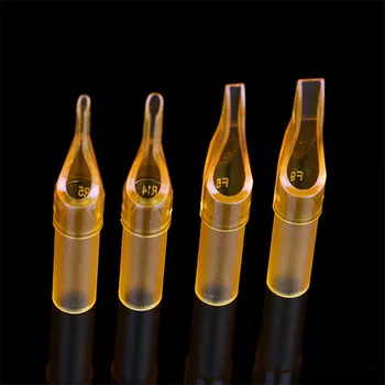 

Tattoo Supply 50Pcs/Box Sterile Yellow Plastic Disposable Tattoo Needles Tips Nozzles Round & Flat RT FT For Tattoo Body Art