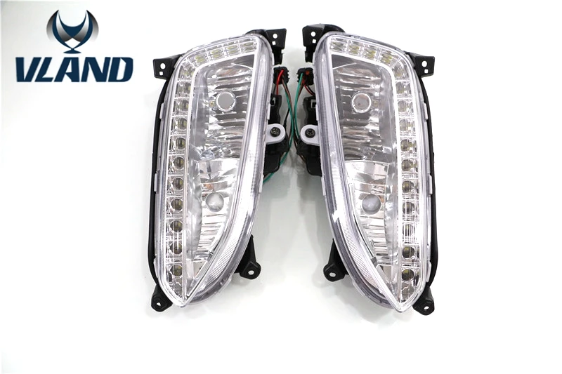 

Vland factory for fog lamp for Hyundai IX45 DRL 2013 2014 2015 for SantaFe LED DRL Daytime Running Light Car fog Lamp