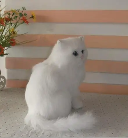 WYZHY животные из искусственного меха моделирование персидский кот ремесла украшения дома подставки для фотографий 18X12X16 см