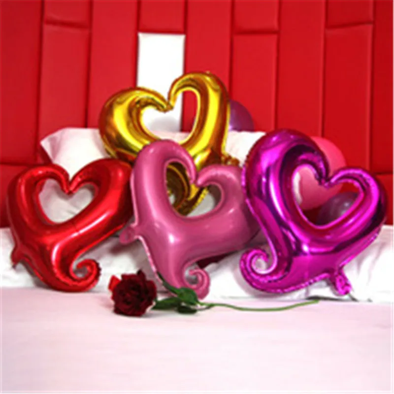 10 шт 10-дюймовые Алюминиевые шарики для свадебного украшения в форме сердца, воздушные шары для интимной вечеринки в честь Дня Рождения