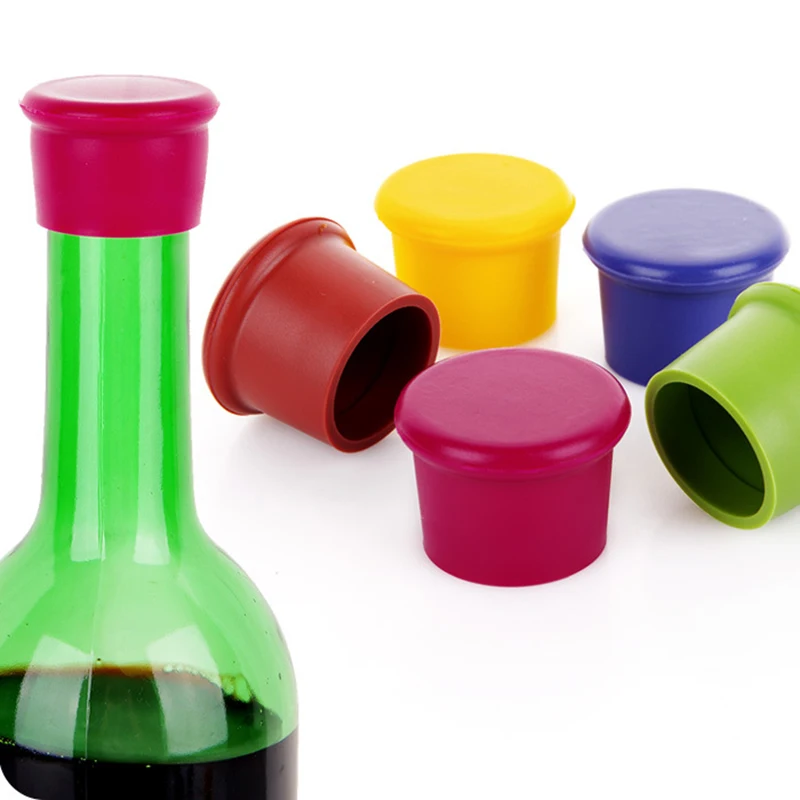 Anti-lost Silicone Bottle Stopper Cork Hanging Button Red Wine Beer Cap Plug SP 