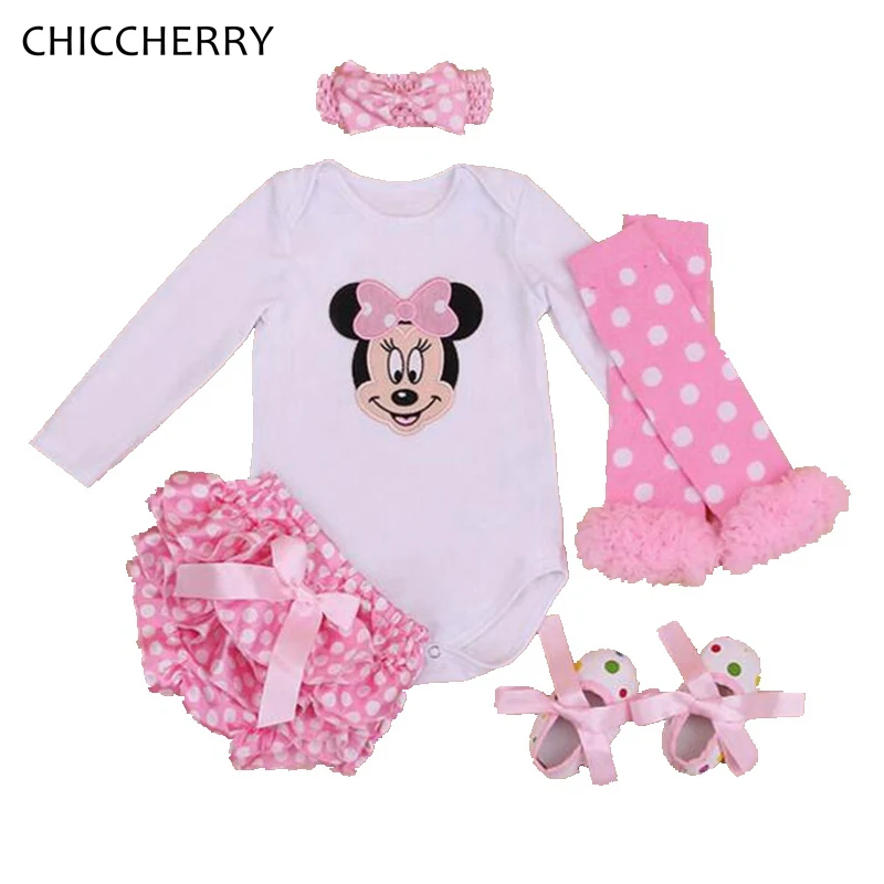 Fantasia Minnie Newborn Baby Girl Clothes Sets Long Sleeve Bodysuit