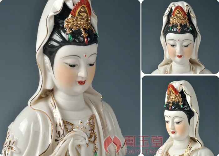 Dai yutang храм, посвященный подарки Будды декоративные статуэтки/12-дюймовый имеет с рисунком и рельефным тиснением золотой Те Гуань Инь(железная Гуаньинь) танка D05-01