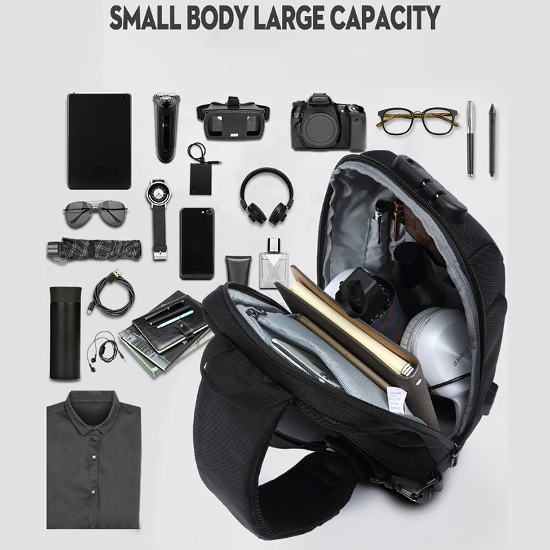 OZUKO جديد مكافحة اللص Crossbody حقيبة متعددة الوظائف USB شحن الصدر أكياس حزمة الذكور للماء قصيرة رحلة الكتف حقيبة ساعي OZUKO جديد مكافحة اللص Crossbody حقيبة متعددة الوظائف USB شحن الصدر أكياس حزمة الذكور للماء قصيرة رحلة الكتف حقيبة ساعي