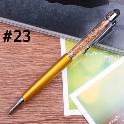 1 шт., креативная кристальная ручка, алмазные шариковые ручки, канцелярские шариковые ручки, стилус, ручка для сенсорного экрана, 24 цвета, маслянистая черная, запасная часть, 1,0 мм - Цвет: 23
