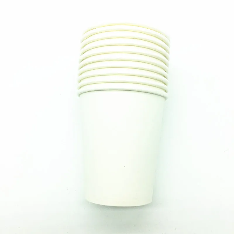 50 шт./лот сплошной цвет тема бумажный стаканчик с рисунком посуда для дня рождения, чашка для вечеринки - Цвет: Белый