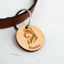 Деревянные, на выбор бирка для домашних животных, изготовленная на заказ бирка домашнего питомца, аксессуары для домашних животных подарок для любителей домашних животных Сувенир для любителя собак, портрет Pat