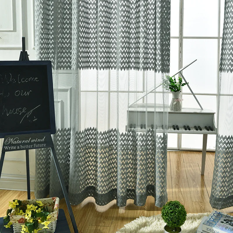 Modern Striped Tulle Curtains For Living Room Window Luxury Semi Sheer Curtains For Bedroom Treatments Voile Drapes Fabric Modern Striped Tulle Curtains For Living Room Window Luxury Semi Sheer Curtains For Bedroom Treatments Voile Drapes Fabric