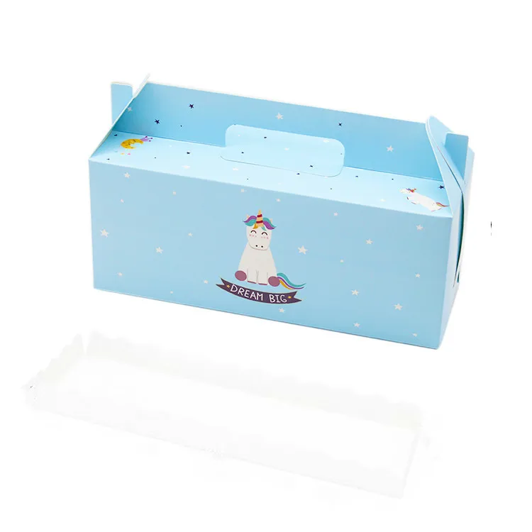 

10 Pcs Cupcake Box With Handle Macaron Roll Cake Kraft Paper Gift Packaging Box Kids Birthday Party Favor Wedding Cake Boxes