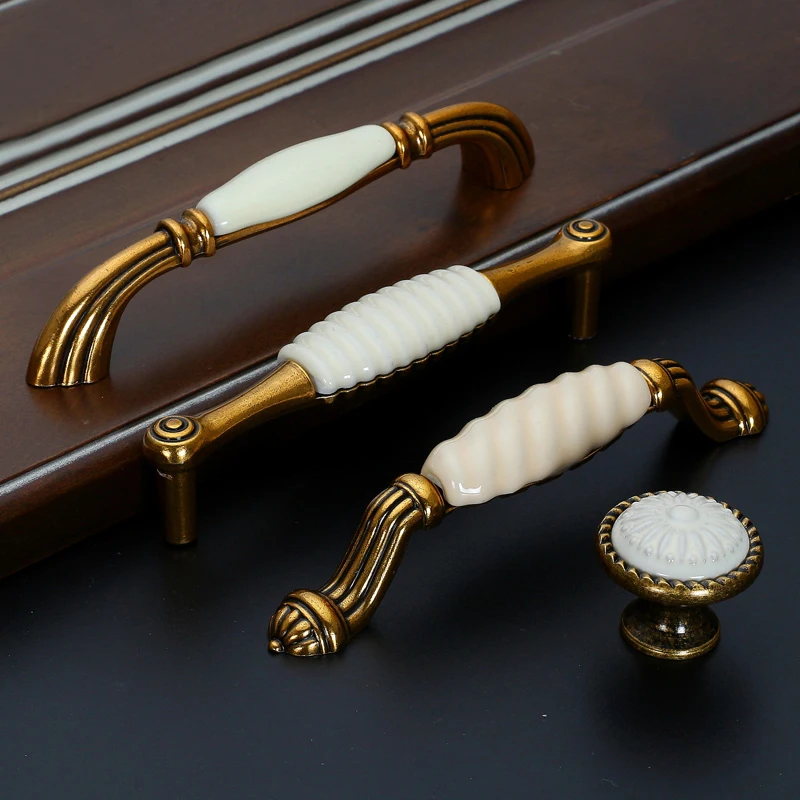 

Antique Door Handles Ceramic Handle for Kitchen Cupboards Cabinet Knobs and Handles Furniture Hardware