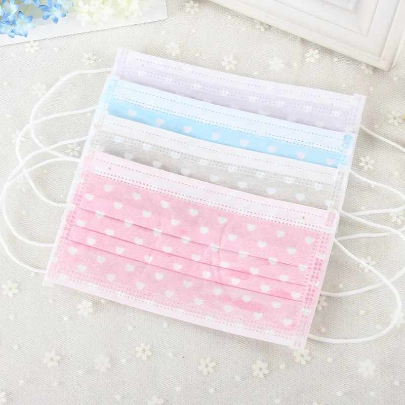 

50pcs/lot 3 Layers Non Woven Disposable Face Mask Candy Salon Dust Proff Ear Loop Medical Mouth Full Random Colors