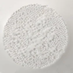 Elegant White & Beige Round Pearl Beads for DIY Craft & Decoration - 3mm, 1000 Pieces (White)