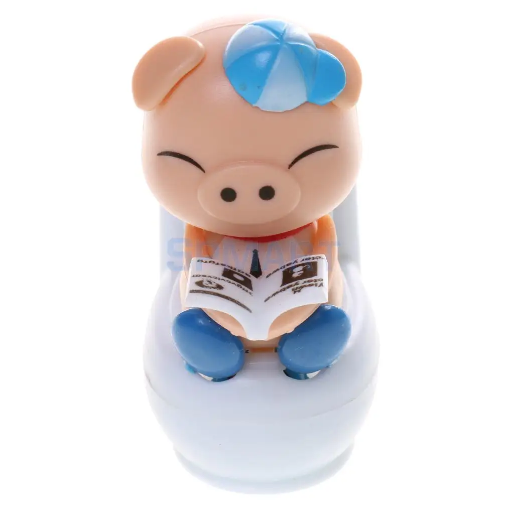 Милый солнечный поплавок голова свинья сидя на туалете дома автомобиль орнамент детская игрушка Синий