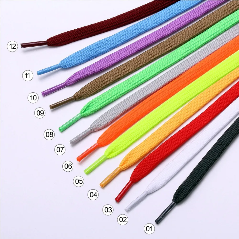 Shoe Lace Any 2 Pairs Set  Boy Girl Unisex Colorful Shoeslaces Fashion All Sneakers Fit Strap Thick White Canvas Shoes Sneaker