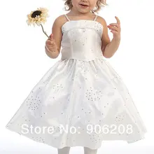 Лидер продаж; Короткие атласные тюлевые платья с поясом и цветочным узором для девочек; Детские платья