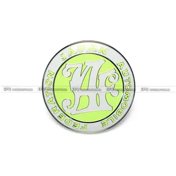 

Universal JDM JAF Light Green Color Front Grill Badge 90MM Diameter Metal Base Plastic Fluorescent Emblem Car Styling